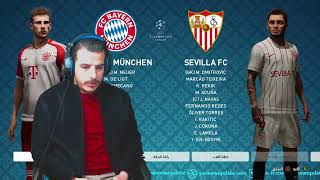 bayern munich vs sevilla fc champions league live 1 match grop 2 pes 2023 [upl. by Pathe]