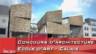 Présentation 3D dun projet darchitecture concours  Ecole dArt à Calais [upl. by Inig219]