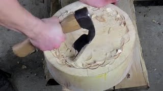 Making A Bowl Using a Restored Rusty Adze Axe [upl. by Yrrum]