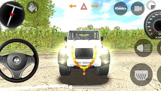 Dollar song sidhu musewala real indian new model white thar offroad village driving gameplay video [upl. by Yhtomiht]