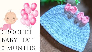 Crochet baby hat STEP BY STEP for BEGINNERS Crochet for baby  Crochet baby hat 36 months crochet [upl. by Llerret955]