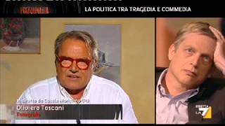 Piazzapulita  OLIVIERO TOSCANI E LACIDO SOLFORICO [upl. by Ellatsyrc]