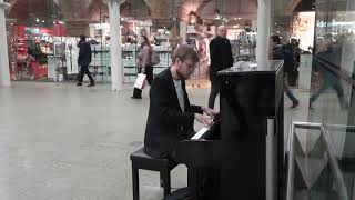 The Galaxy Song from Monty Pythons The Meaning of Life  played at St Pancras Station 15 Dec 2023 [upl. by Ahsieker655]