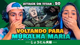 TITÃS DENTRO DA MURALHA 🤯  ATTACK ON TITAN 3x13 EP 50 DUBLADO 🇧🇷  React em Casal 🔥 [upl. by Erdnael328]