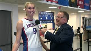 AU Volleyball Postgame vs Hampton  Senior Lilou Stegeman [upl. by Mcgruter201]