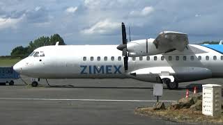 ATR 72202F Zimex Aviation landing and take off at St Brieuc Armor Airport [upl. by Gatias]