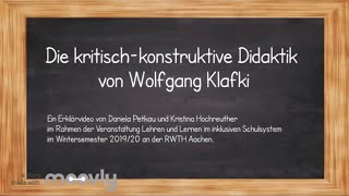 Die kritischkonstruktive Didaktik von Wolfgang Klafki [upl. by Quintessa956]