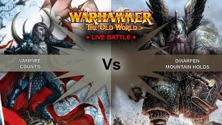 Vampire Counts vs Dwarfven Mountain Holds Warhammer Old World 1250pts [upl. by Elac]