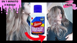 QUITA LO AMARILLONARANJA DEL CABELLO EN 1 MINUTO Fórmula mejorada VIOLETA DE GENCIANA [upl. by Eelnodnarb]