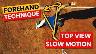 Tennis Forehand Technique In Slow Motion  Top  Drone View 4K [upl. by Ilario]