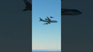 USA Air Force One being escorted by F35 Jets and landing [upl. by Inalawi799]