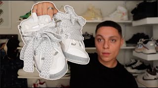 LANVIN Curb laceup sneakers White Grey Review  ON FOOT [upl. by Leitao]