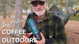 A small Coffee OutIn Nano Espresso Maker Review in Hammock [upl. by Cohbert]