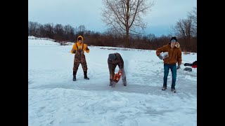 ICE Fishing With A CHAINSAW [upl. by Ikiv]