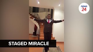 WATCH  Staged miracles Selfproclaimed prophet Shepherd Bushiri walks on air [upl. by Htaeh]