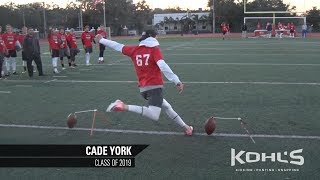 2 Ranked Kicker in America  Cade York  Kohls Kicking Camps [upl. by Brentt329]