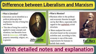 Difference between Liberalism and Marxism  Marxism  Liberalism  Political Science  Simplify Law [upl. by Nivlem]