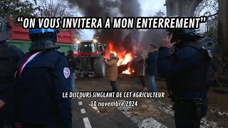 LE DISCOURS SINGLANT DE CET AGRICULTEUR manifestation paris agriculture [upl. by Ginzburg]