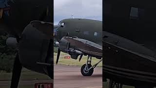 RAF C47 Dakota taxiing for departure  RIAT 2024 RIAT2024 aviation aircraft shorts [upl. by Yenahc]