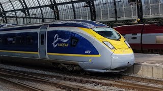 Eurostar e320 Siemens Velaro testrit vertrekt van station Amsterdam Centraal [upl. by Betta341]