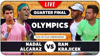 NADAL  ALCARAZ vs RAM  KRAJICEK • Paris Olympics 2024 • LIVE Tennis Play by Play Stream [upl. by Ailet]