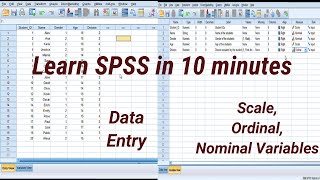 Learn basics of SPSS in 10 minutes  Data Entry in SPSS  Scale ordinal Nominal Variables [upl. by Annoved360]