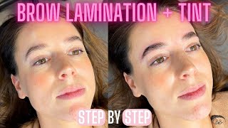 LAMINATION  BROW TINT PROCESS Step by Step using Thuya and Brow Code [upl. by Fredra]