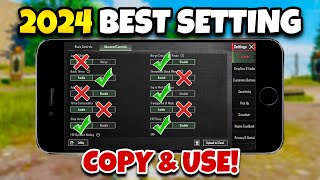 PUBG MOBILE 2024 BEST SETTINGS amp SENSITIVITY🔥COPY amp USECODE☑️ [upl. by Engleman]