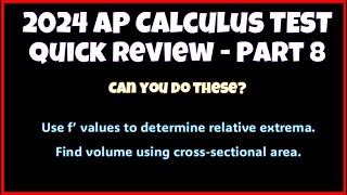 AP TEST Review  2024 Part 8  Can you do these fyp apcalculus calculus [upl. by Akelam536]