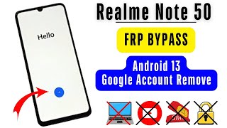 Realme Note 50 RMX3834 FRP BypassUnlock Without PC  Realme Note 50 Gmail Account Bypass Android 13 [upl. by Anma]