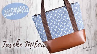 Tasche Milow nähen  inkl kostenlosen Schnittmuster [upl. by Tadeo]