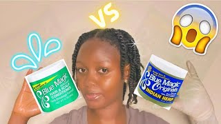 WHICH ONE IS THE BEST😱 THE BLUE MAGIC BERGAMOT VS THE INDIAN HEMP  TYPE 4 HAIR [upl. by Slack697]