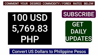 US Dollar To Philippine Peso Exchange Rate Today  Dollar To Peso  USD To PHP  Peso To Dollar [upl. by Crispa768]