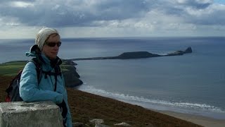 Rhossili Down And Worms Head Day Hiking Gower Peninsula Wales UK [upl. by Fortunia]