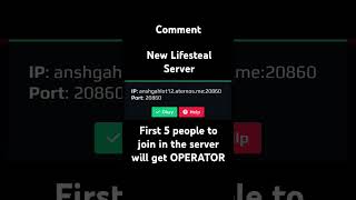 Just Comment your Aternos Username for OPERATOR in the server shorts [upl. by Buskus]