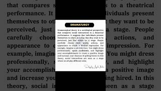 Concept of Dramaturgy by Erving Goffman  Sociology Shorts [upl. by Anaxor]