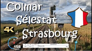 CAB RIDE 4K quotPROquot 🇫🇷 Colmar  Sélestat  Strasbourg TER200 BB26000 FRAlsaceElsassFrankreichSNCF [upl. by Adnaloj]