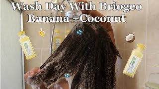 Wash Day With Briogeo Banana  Coconut Nourishing Superfood  Natural Hair [upl. by Ythomit]