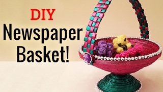 Learn How to Make Newspaper Basket Step by Step  Newspaper Craft Ideas  DIY Project Ideas [upl. by Annovahs]