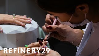 I Tried A 3Hour Japanese Manicure  Beauty With Mi  Refinery29 [upl. by Ailido430]