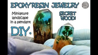 DIY handmade Miniature landscape  How to make resin jewelry  Secret Wood [upl. by Onitnevuj]