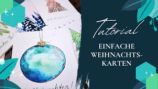 4 einfache Weihnachtskarten  Extras  Tutorial zum Mitmachen 2024 [upl. by Milton]