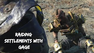 Fallout 4 NukaWorld  Raiding settlements with Gage 1 [upl. by Annaihs]