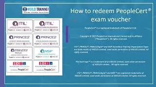 How to Redeem PeopleCert Exam Voucher  Peoplecert  Redeem Exam Voucher  1WorldTraining [upl. by Carleen]