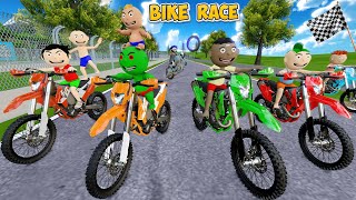 Bittu Sittu Ki Bike Race Competition  Gadi Wala Cartoon  Bike Race Cartoon  Cartoon Comedy [upl. by Muffin950]