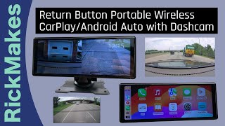 Return Button Portable Wireless CarPlayAndroid Auto with Dashcam [upl. by Naired676]