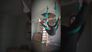 Aerial yoga trick from key straddle [upl. by Ihcehcu]