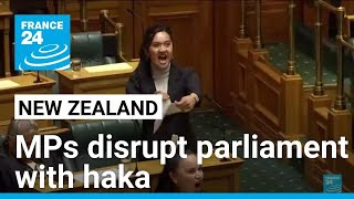 New Zealand MPs disrupt parliament with haka to protest Indigenous treaty bill • FRANCE 24 English [upl. by Ariday545]