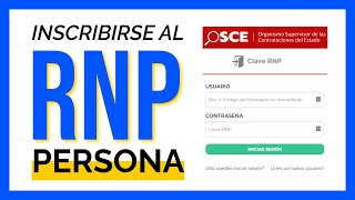 Como INSCRIBIRSE y REINSCRIBIRSE en el RNP 2024 Registro Nacional de Proveedores  Completo [upl. by Sirehc]