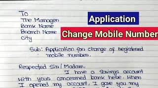 Application to Bank Manager to Change Mobile Number  Request to Update Mobile Number in Bank [upl. by Attelliw]